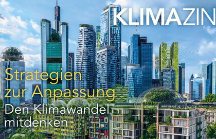 Die Frankfurter Innenstadt mit begrünten Fassaden