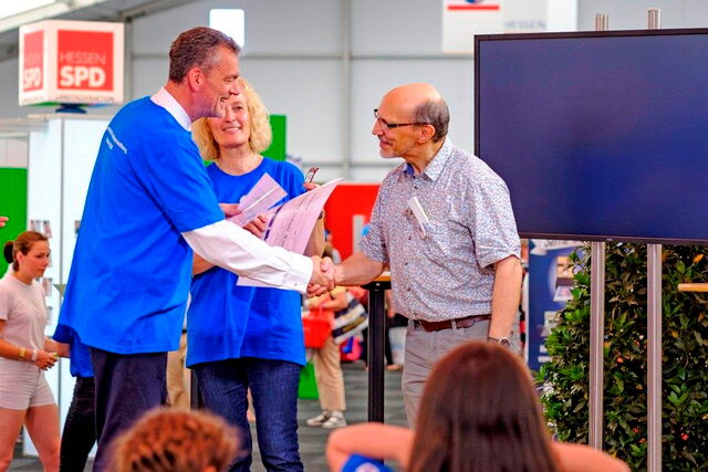 Staatssekretär Dr. Martin Worms, Irmgard Geck, Robert Gassner