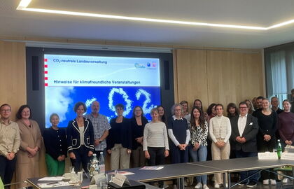 Teilnehmende und Referierende der Informationsveranstaltung zur Handreichung Klimafreundliche Veranstaltungen
